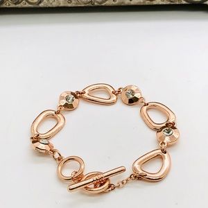 Modern Vintage Rose Gold Rhinestone Bracelet